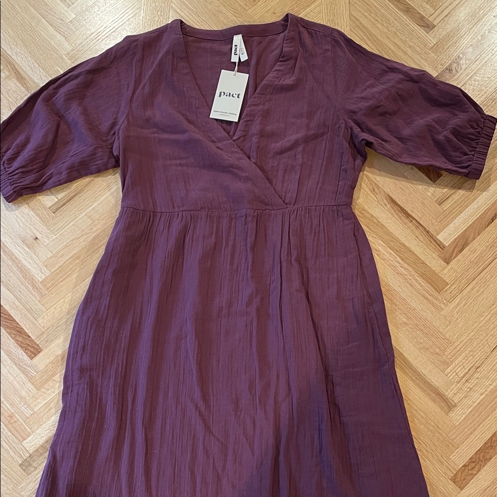 NWT Pact 100% Organic Cotton Dress w/ Pockets Sz Small